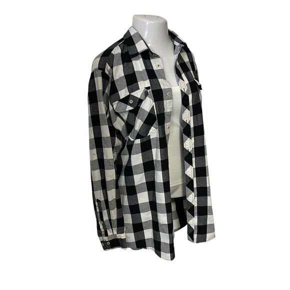 Upcycled Flannel Shirt Shacket Womens 3X NRA Patriot Grunge Patchwork Folk Art - Picture 5 of 16